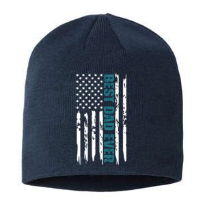 Best Dad Ever American Flag Sustainable Beanie