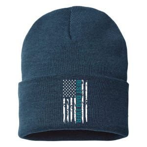 Best Dad Ever American Flag Sustainable Knit Beanie