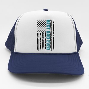 Best Dad Ever American Flag Trucker Hat