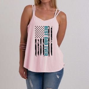 Best Dad Ever American Flag Women's Strappy Tank