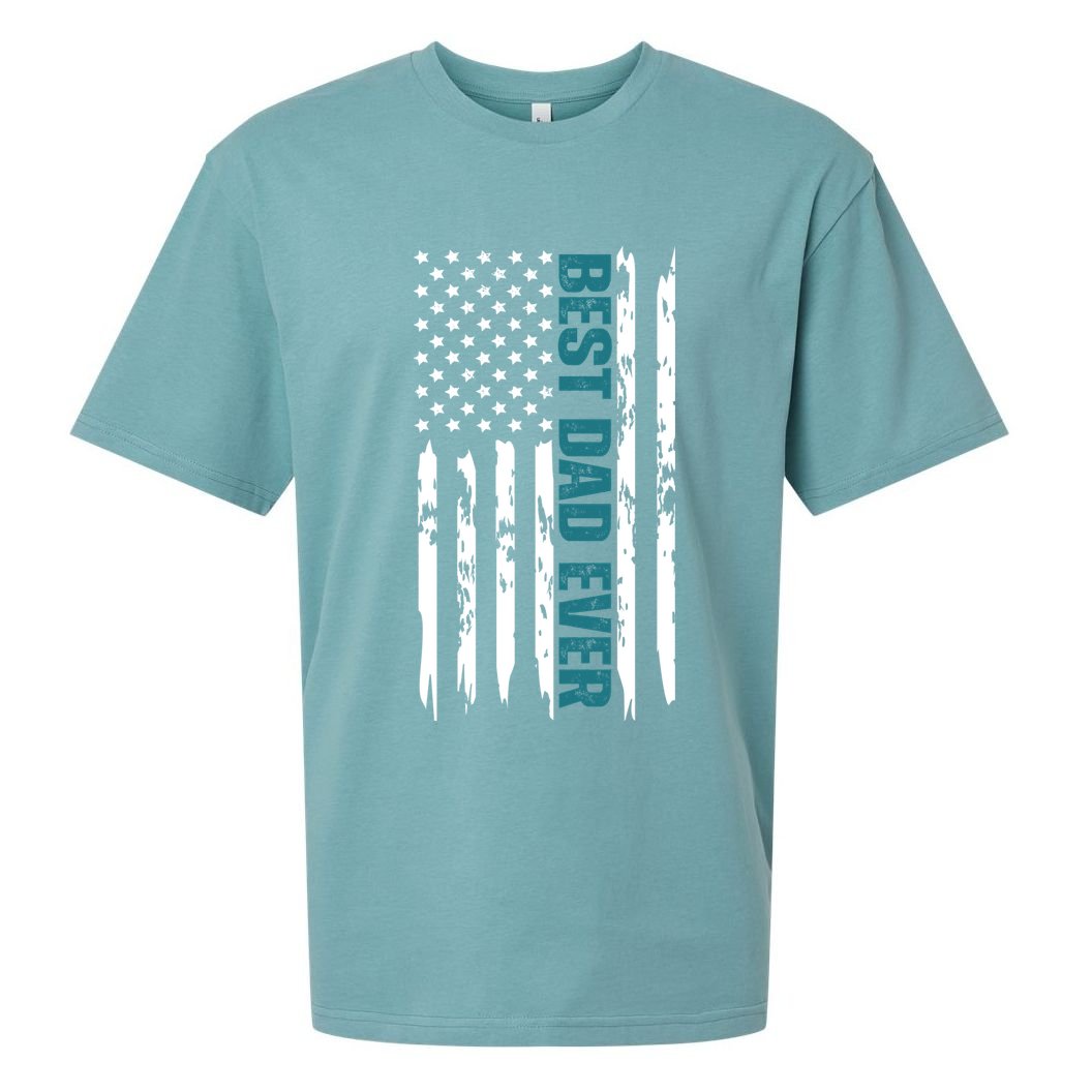 Best Dad Ever American Flag Sueded Cloud Jersey T-Shirt