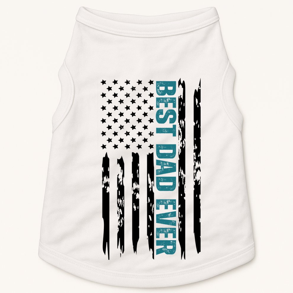 Best Dad Ever American Flag Doggie Tank