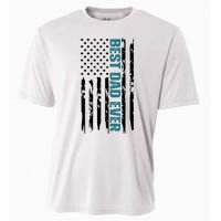 Best Dad Ever American Flag Cooling Performance Crew T-Shirt