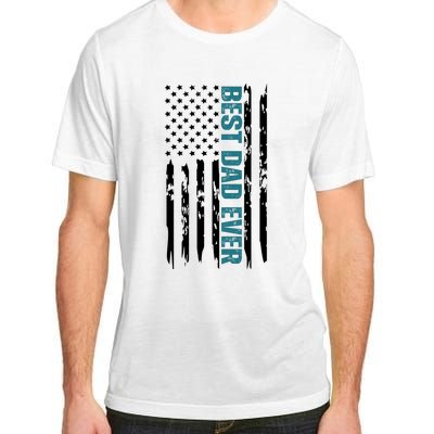 Best Dad Ever American Flag Adult ChromaSoft Performance T-Shirt