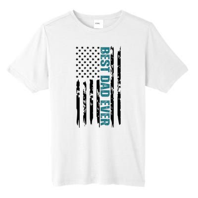 Best Dad Ever American Flag Tall Fusion ChromaSoft Performance T-Shirt