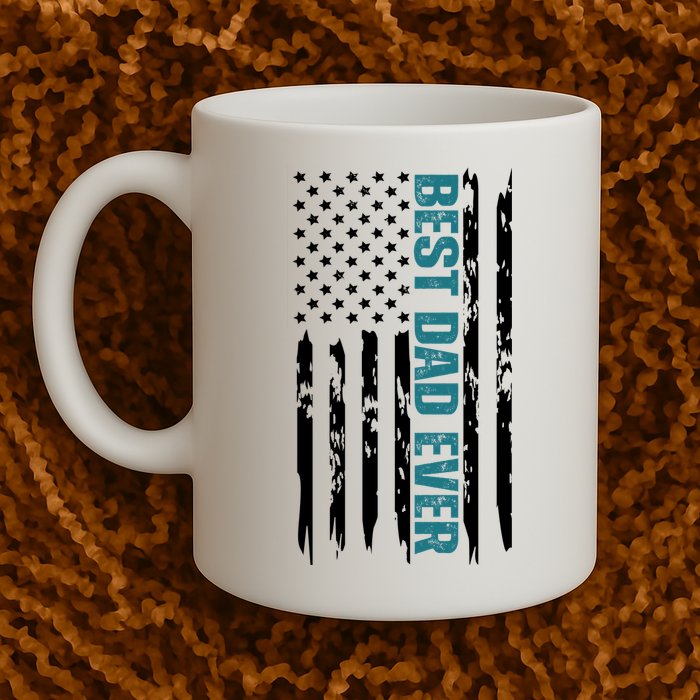 Best Dad Ever American Flag Mug