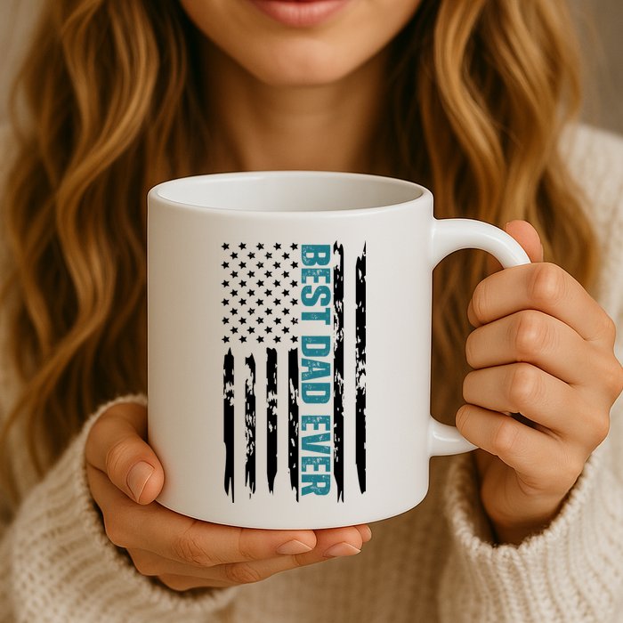 Best Dad Ever American Flag Mug