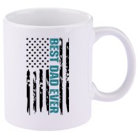 Best Dad Ever American Flag 11oz C Handle Ceramic Mug