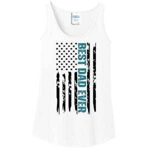 Best Dad Ever American Flag Ladies Essential Tank