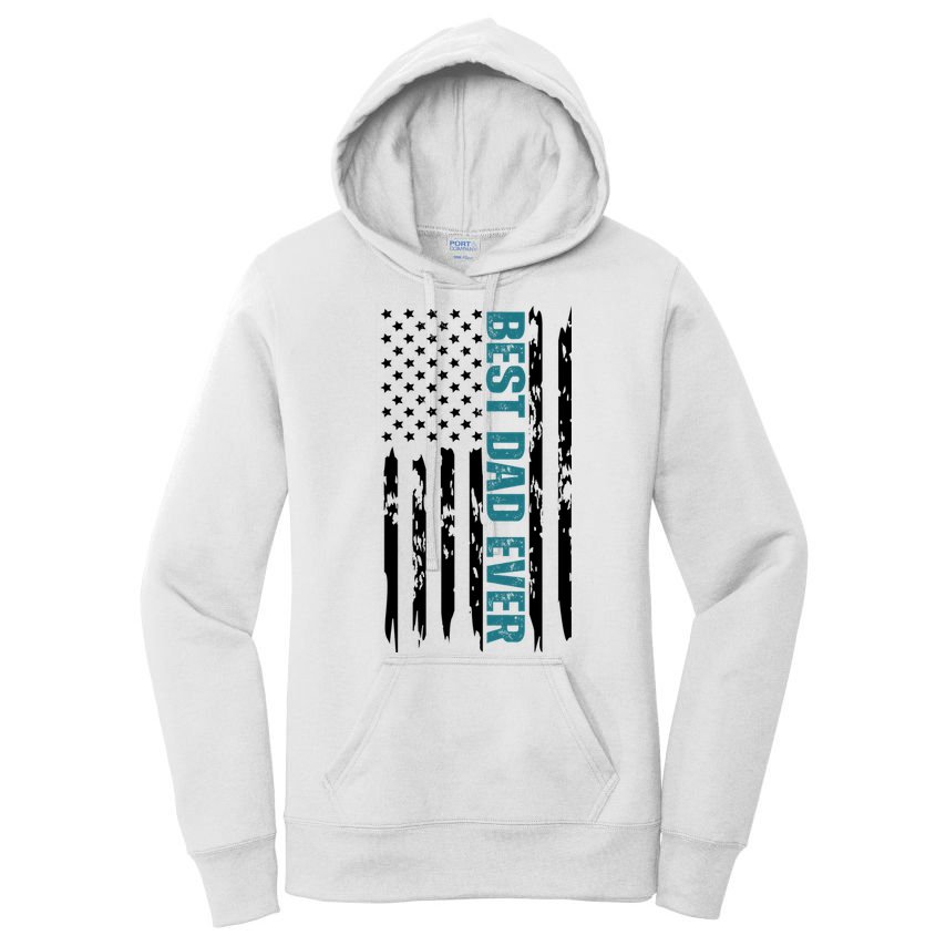 Best Dad Ever American Flag Women's Pullover Hoodie