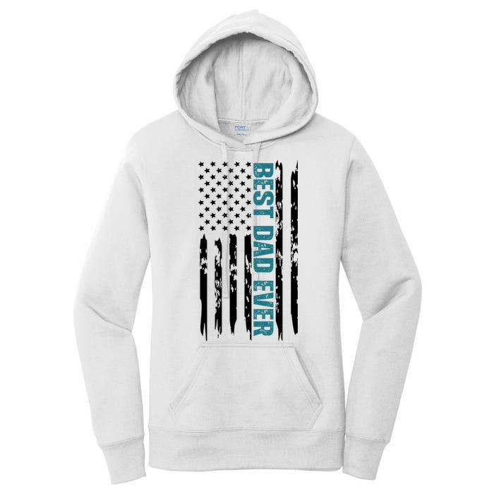 Best Dad Ever American Flag Women's Pullover Hoodie