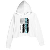 Best Dad Ever American Flag Crop Fleece Hoodie