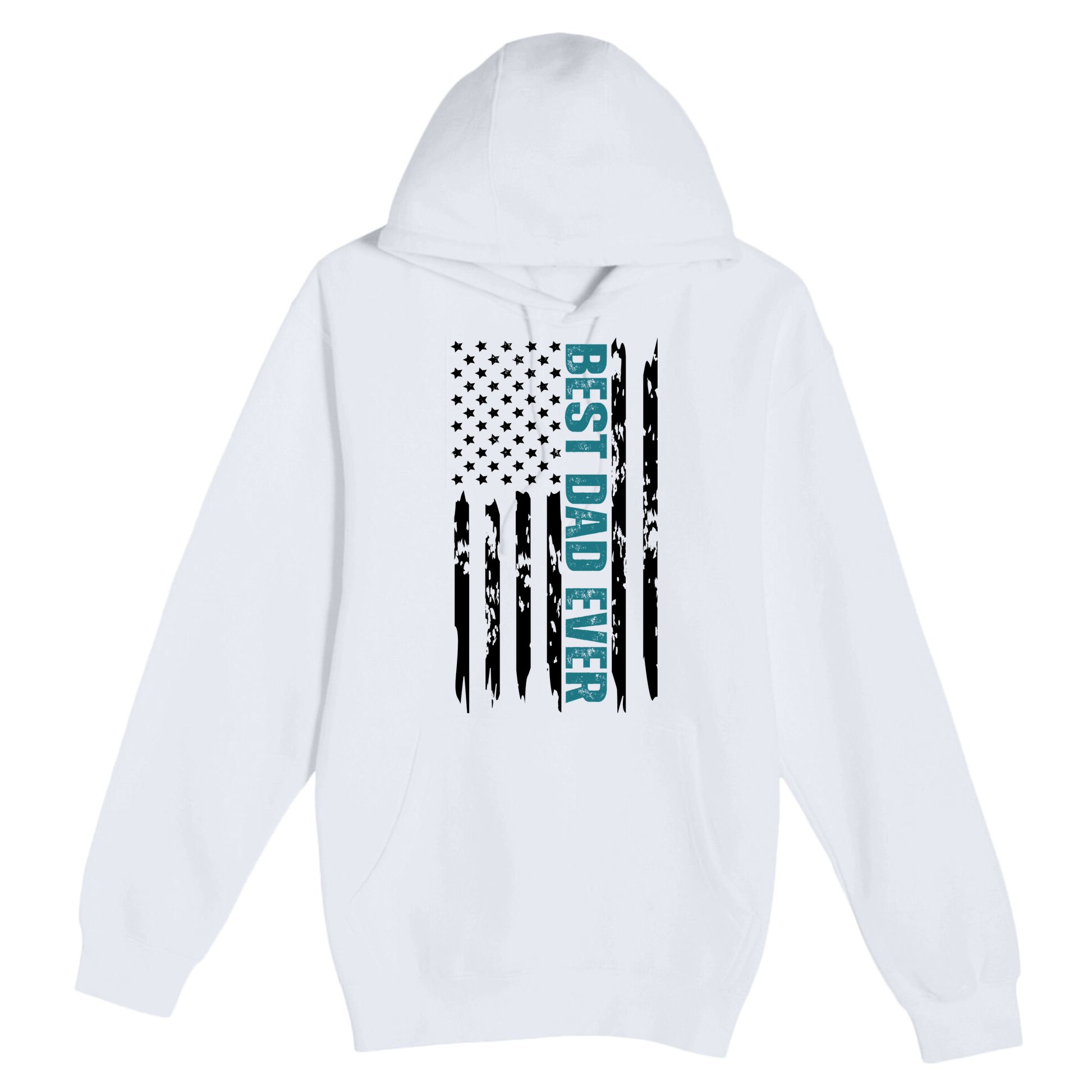 Best Dad Ever American Flag Premium Pullover Hoodie