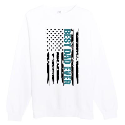 Best Dad Ever American Flag Premium Crewneck Sweatshirt