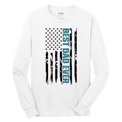 Best Dad Ever American Flag Tall Long Sleeve T-Shirt