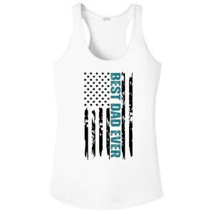 Best Dad Ever American Flag Ladies PosiCharge Competitor Racerback Tank