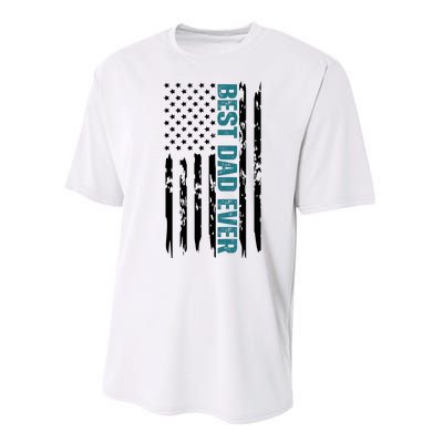 Best Dad Ever American Flag Performance Sprint T-Shirt