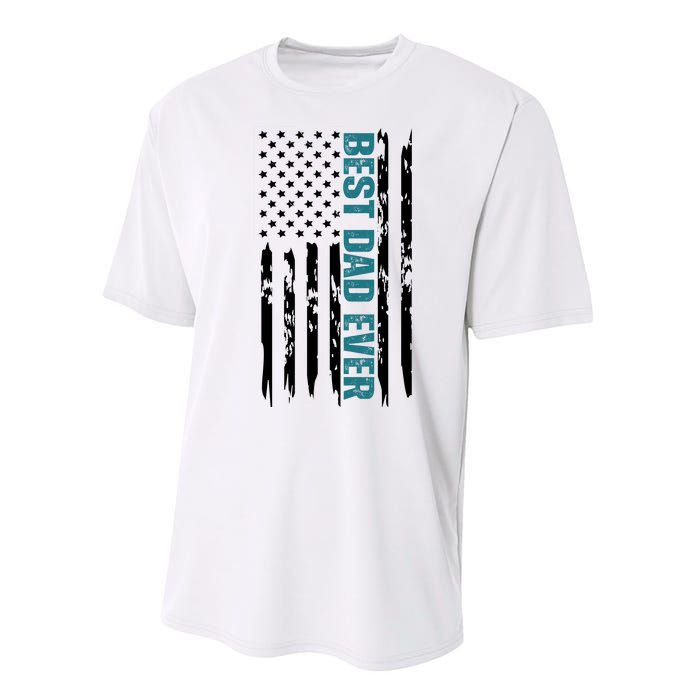 Best Dad Ever American Flag Performance Sprint T-Shirt