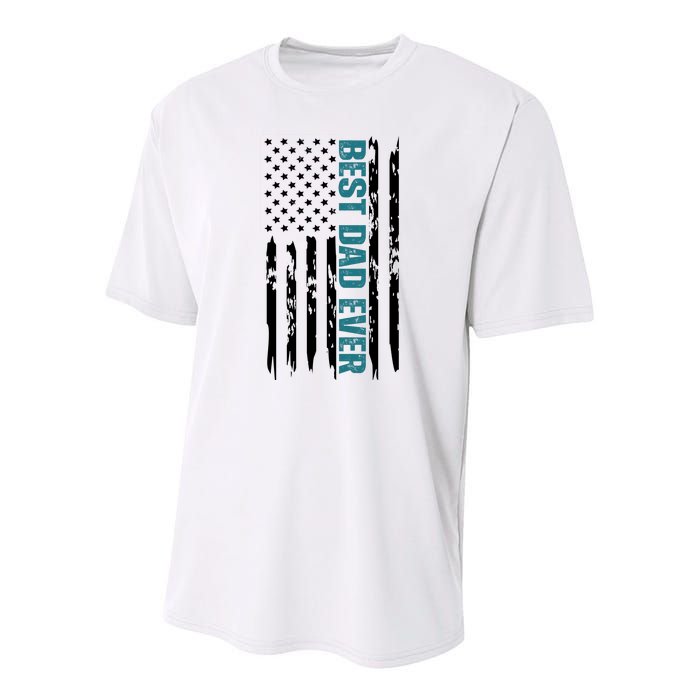 Best Dad Ever American Flag Youth Performance Sprint T-Shirt