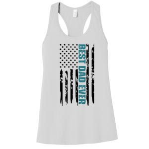 Best Dad Ever American Flag Women's Racerback Tank