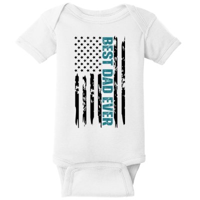Best Dad Ever American Flag Baby Bodysuit
