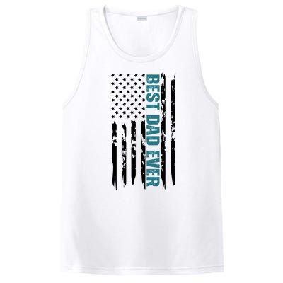 Best Dad Ever American Flag PosiCharge Competitor Tank