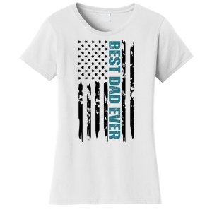 Best Dad Ever American Flag Women's T-Shirt