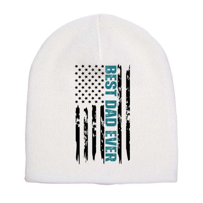 Best Dad Ever American Flag Short Acrylic Beanie