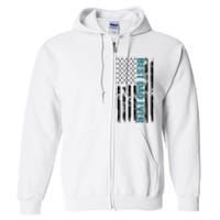 Best Dad Ever American Flag Full Zip Hoodie