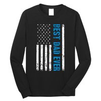 Best Dad Ever With US Flag American Fathers Day Long Sleeve Shirt