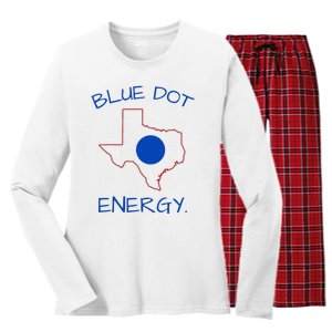 Blue Dot Energy Democrat Texas Vote Blue 2024 Women's Long Sleeve Flannel Pajama Set 