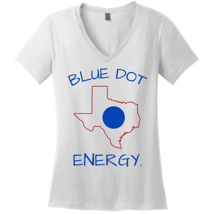 Blue Dot Energy Democrat Texas Vote Blue 2024 Women's V-Neck T-Shirt