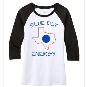 Blue Dot Energy Democrat Texas Vote Blue 2024 Women's Tri-Blend 3/4-Sleeve Raglan Shirt