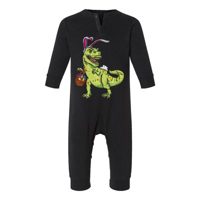 Bunny Dinosaur Easter Day Cute TRex Egg Hunter Infant Fleece One Piece