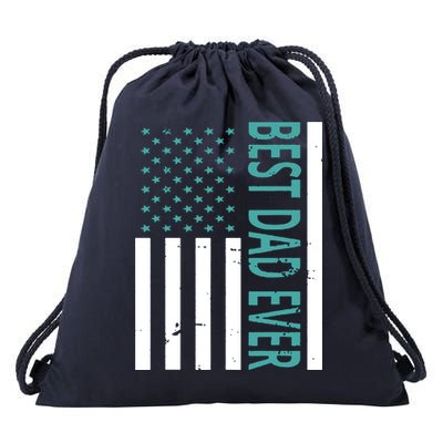 Best Dad Ever USA Flag Drawstring Bag