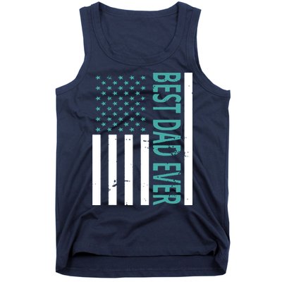 Best Dad Ever USA Flag Tank Top