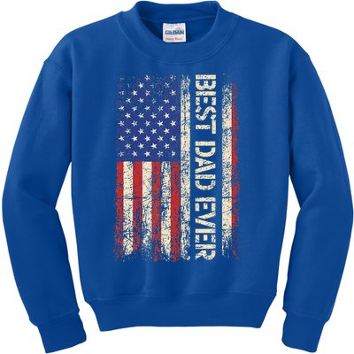 Best Dad Ever US American Flag Gifts For Fathers Day Kids Sweatshirt