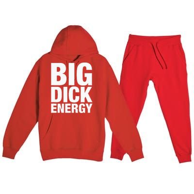 Big Dick Energy BDE Adult Humor Meme Workout Ego Flex Bro Premium Hooded Sweatsuit Set