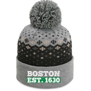 Boston Distressed Est. 1630 The Baniff Cuffed Pom Beanie