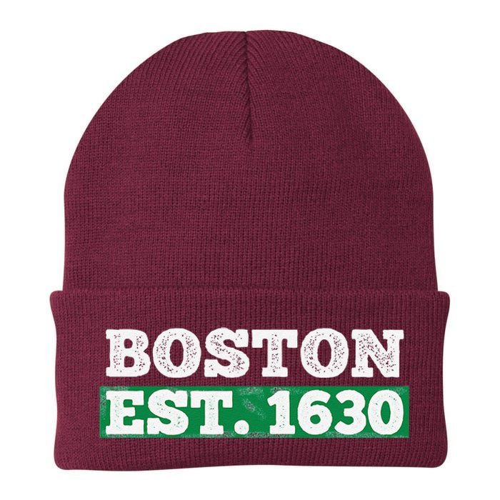 Boston Distressed Est. 1630 Knit Cap Winter Beanie