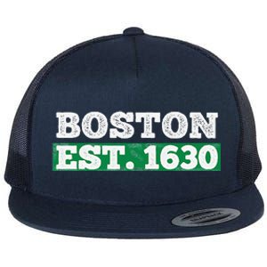 Boston Distressed Est. 1630 Flat Bill Trucker Hat