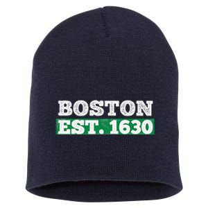 Boston Distressed Est. 1630 Short Acrylic Beanie