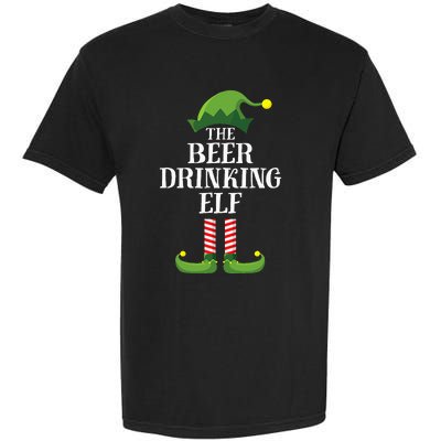 Beer Drinking Elf Matching Family Group Christmas Party Pj Garment-Dyed Heavyweight T-Shirt