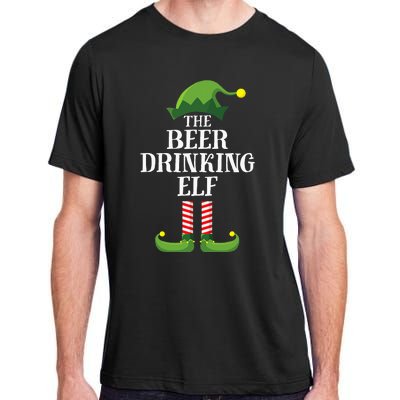 Beer Drinking Elf Matching Family Group Christmas Party Pj Adult ChromaSoft Performance T-Shirt