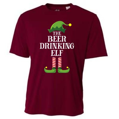 Beer Drinking Elf Matching Family Group Christmas Party Pj Cooling Performance Crew T-Shirt