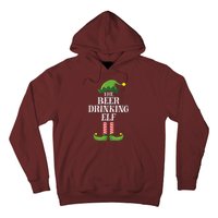 Beer Drinking Elf Matching Family Group Christmas Party Pj Hoodie