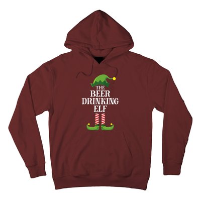 Beer Drinking Elf Matching Family Group Christmas Party Pj Hoodie