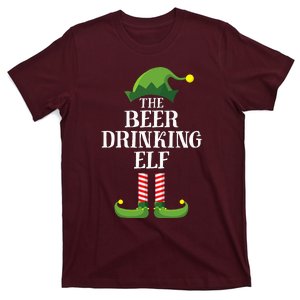 Beer Drinking Elf Matching Family Group Christmas Party Pj T-Shirt