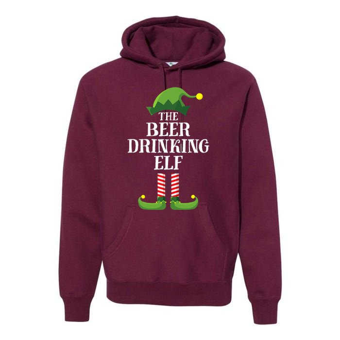 Beer Drinking Elf Matching Family Group Christmas Party Pj Premium Hoodie