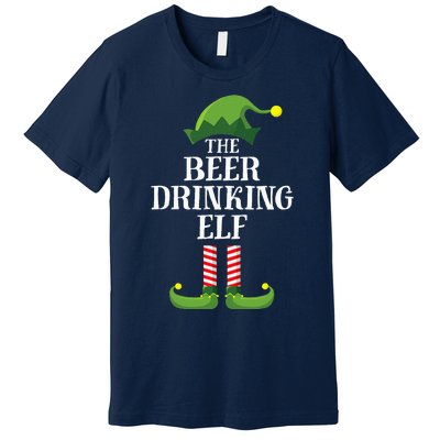 Beer Drinking Elf Matching Family Group Christmas Party Pj Premium T-Shirt